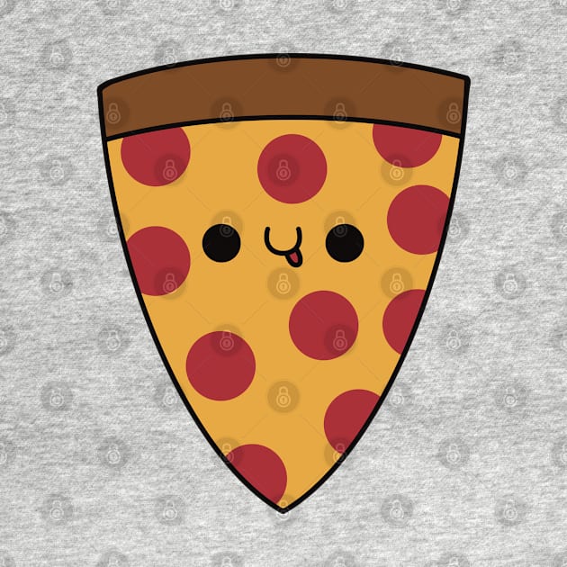 Cute Slice Of Pepperoni Pizza - Kawaii Pepperoni Pizza by KawaiiByDice